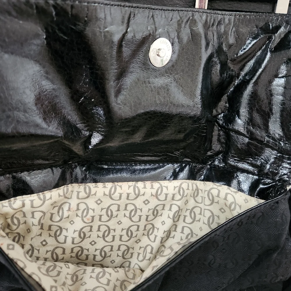 Guess Vintage Y2K Black Faux Leather‎ Silver Studded Handbag
